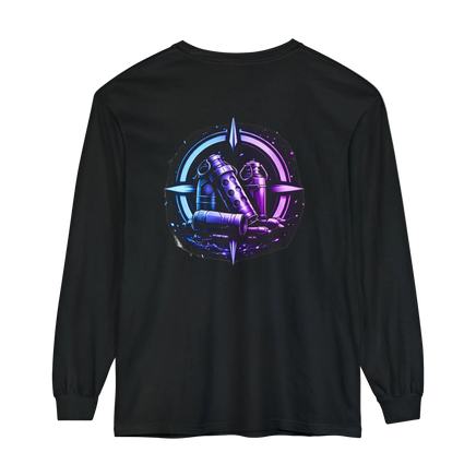 Neon Ammo Target Cyberpunk Bullet Crosshair Graphic Long Sleeve Tee
