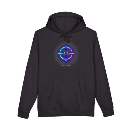 Neon Target Skull Hoodie — Cyberpunk Gamer Pullover