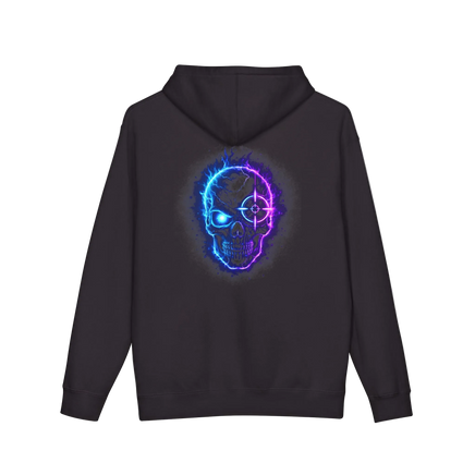 Neon Cyberpunk Skull Graphic Hoodie