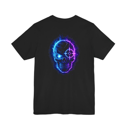 Neon Cyberpunk Skull Graphic T-Shirt