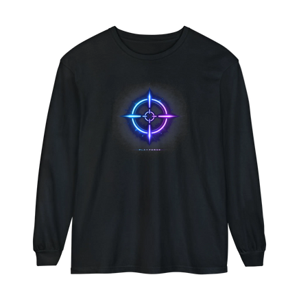 Neon Ammo Target Cyberpunk Bullet Crosshair Graphic Long Sleeve Tee