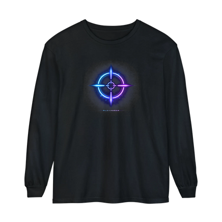 Neon Crossed Daggers Long Sleeve T-Shirt — Cyberpunk Gamer Target Graphic